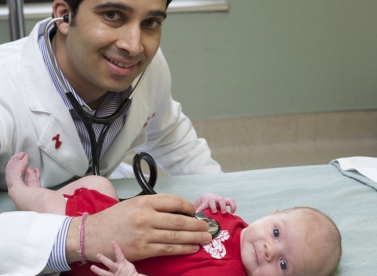 Dr Nikhil Daga with baby