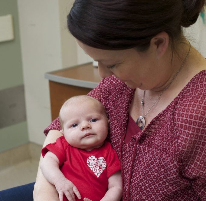 Woman holding baby