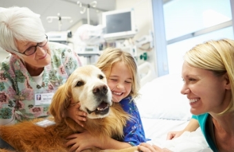 A smiling happy child in medical dress