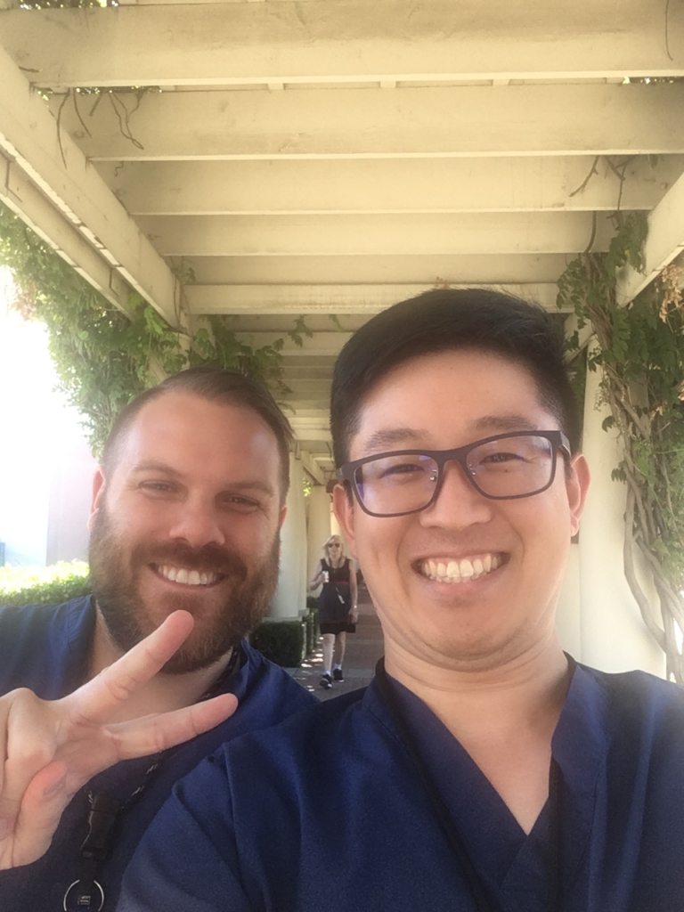 Two residents posing for a selfie