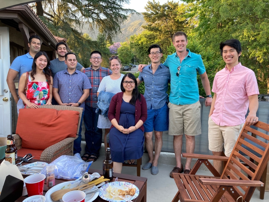 A group of residents in casual clothes at an outdoor event