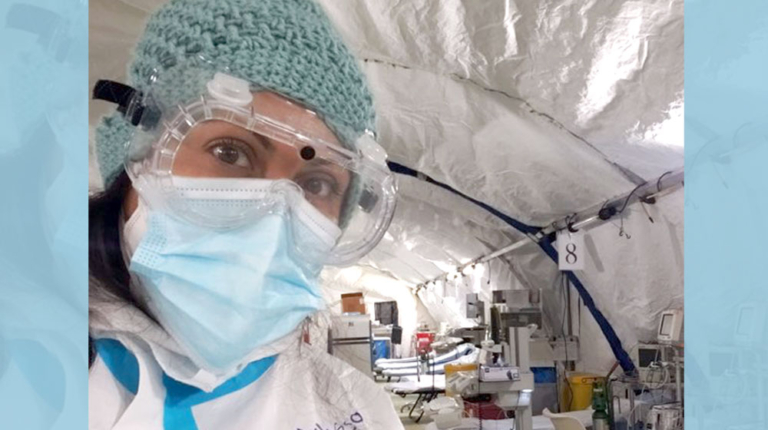 Huntington Hospital Employee melissa-rivas in clean room