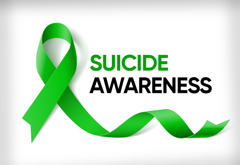 Suicide Awareness & Green ribbon