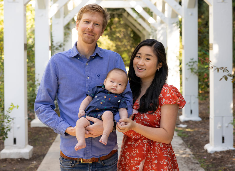 Karen Joy Walsh, husband, and baby