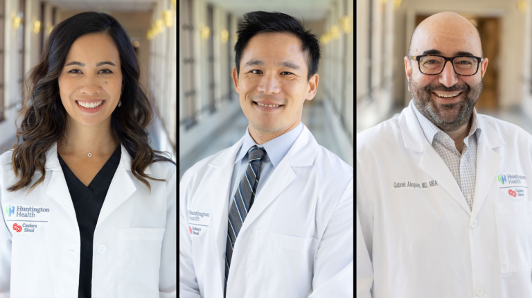 Colorectal surgeons Juliane Y. Golan, MD, Adam Truong, MD, and Gabriel Akopian, MD