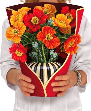 Paper card of bouquet of flowers