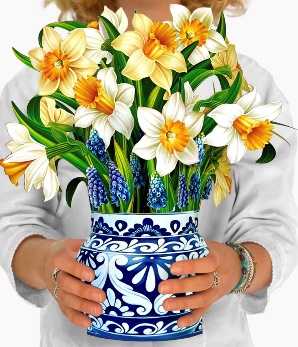 Paper card of bouquet of flowers