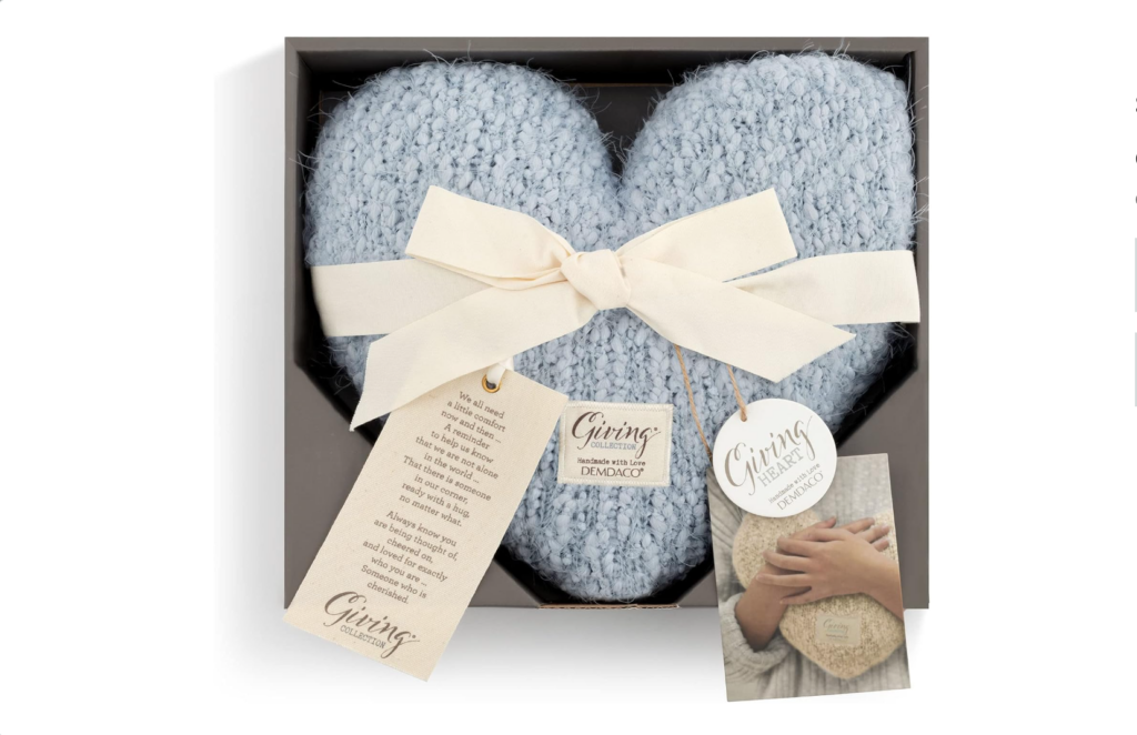 heart pillow baby blue