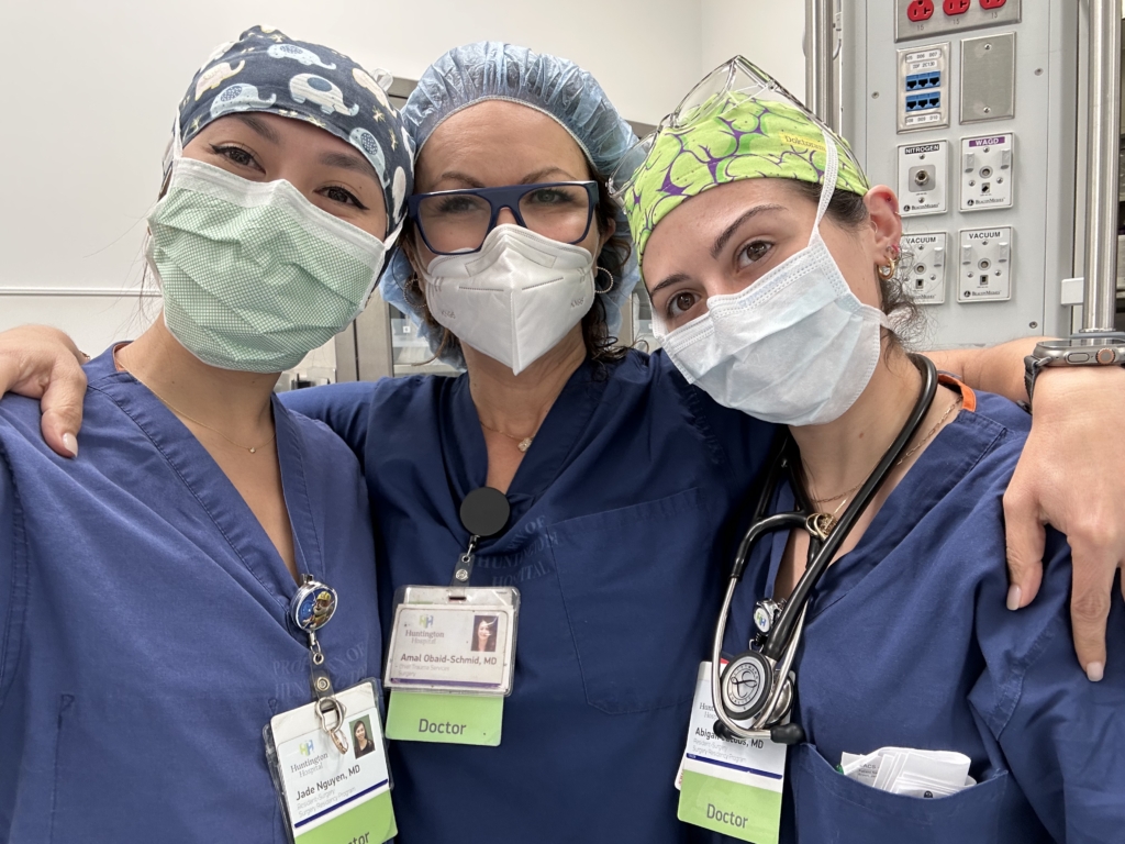 general surgery residents masked up and ready to go.