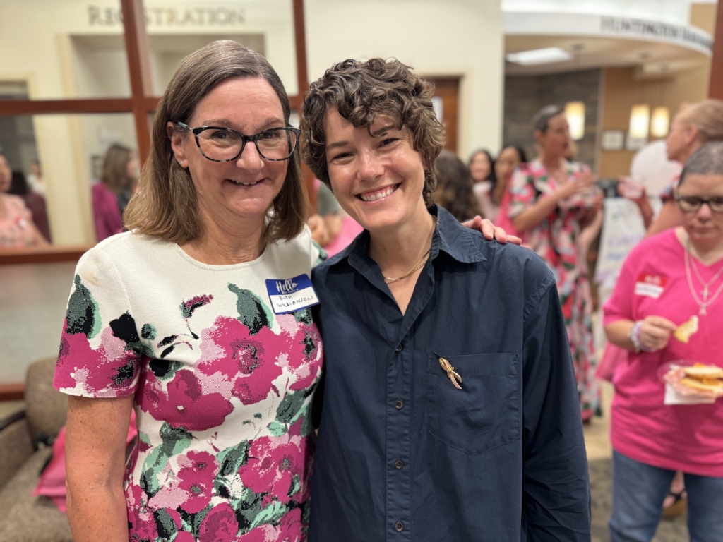 Ruth Williamson, MD, with Huntington Cancer Center patient and independent filmmaker, Kailee McGee.