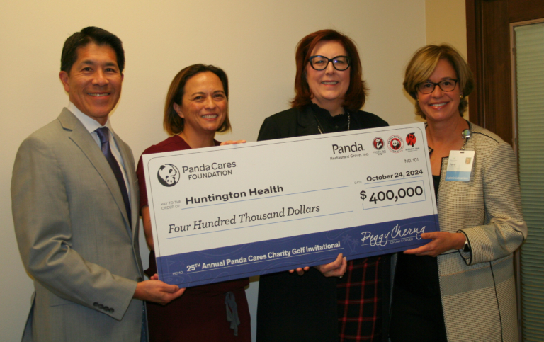 Panda Cares Foundation Donates $400,000 to Support Neonatal Intensive Care Unit (NICU) and Pediatric Care group photo with big check