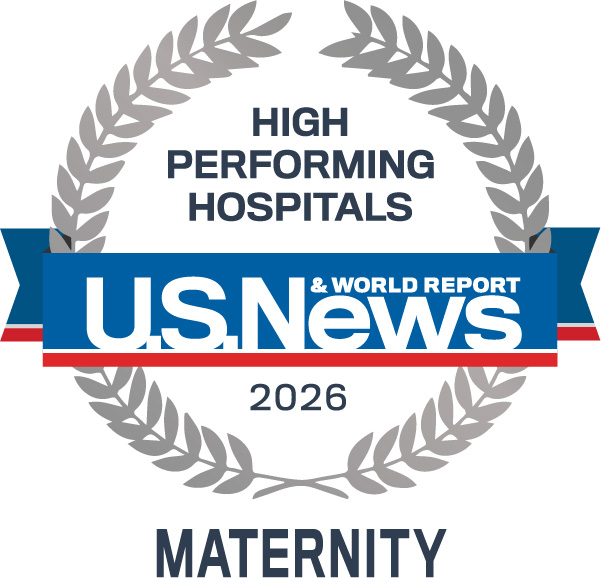 US News & World Report High Performing Hospitals badge for Maternity 2026