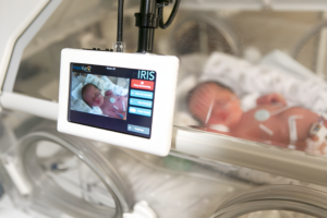 Bedside Camera with image of baby in incubator